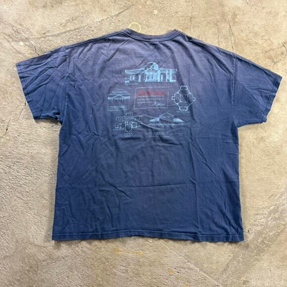 Y2K Sun Faded Architecture Graphic T-Shirt - Picture 1 of 8